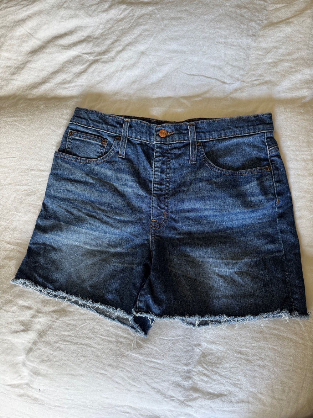 J.Crew Denim Frayed High Rise Shorts Sz 31 (12)